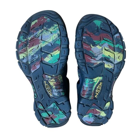 Keen Men’s Sandals Blue & Black Print Preowned Sz 11 - Picture 7 of 10